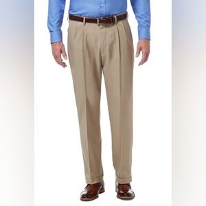 Haggar Men's Premium Comfort Dress Pant in Khaki Work Career Size 40 ×29